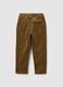 Children's brown regular fit stretch cotton blend trousers_1