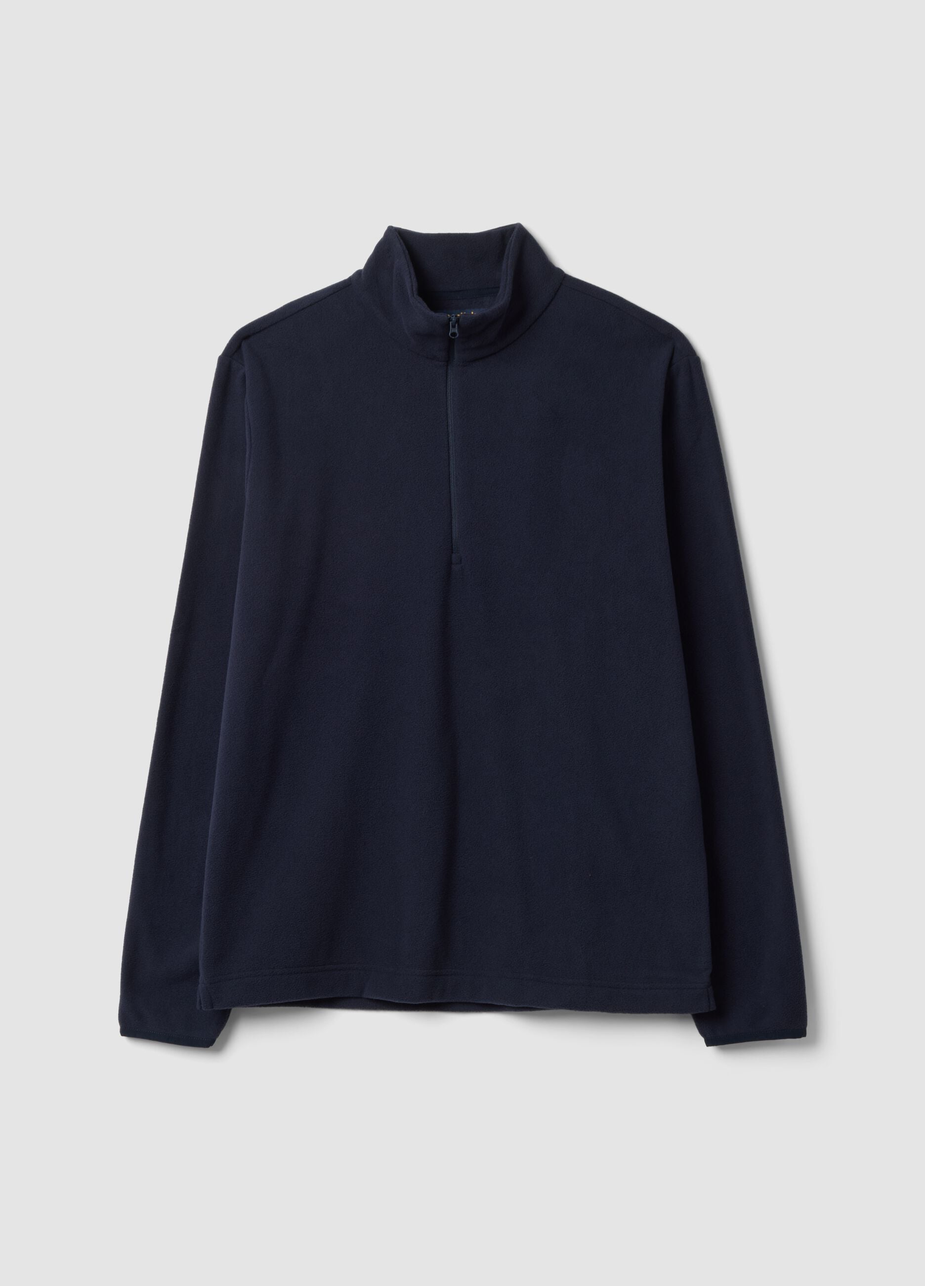 Felpa blu half zip regular fit in pile