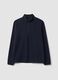 Felpa blu half zip regular fit in pile_0