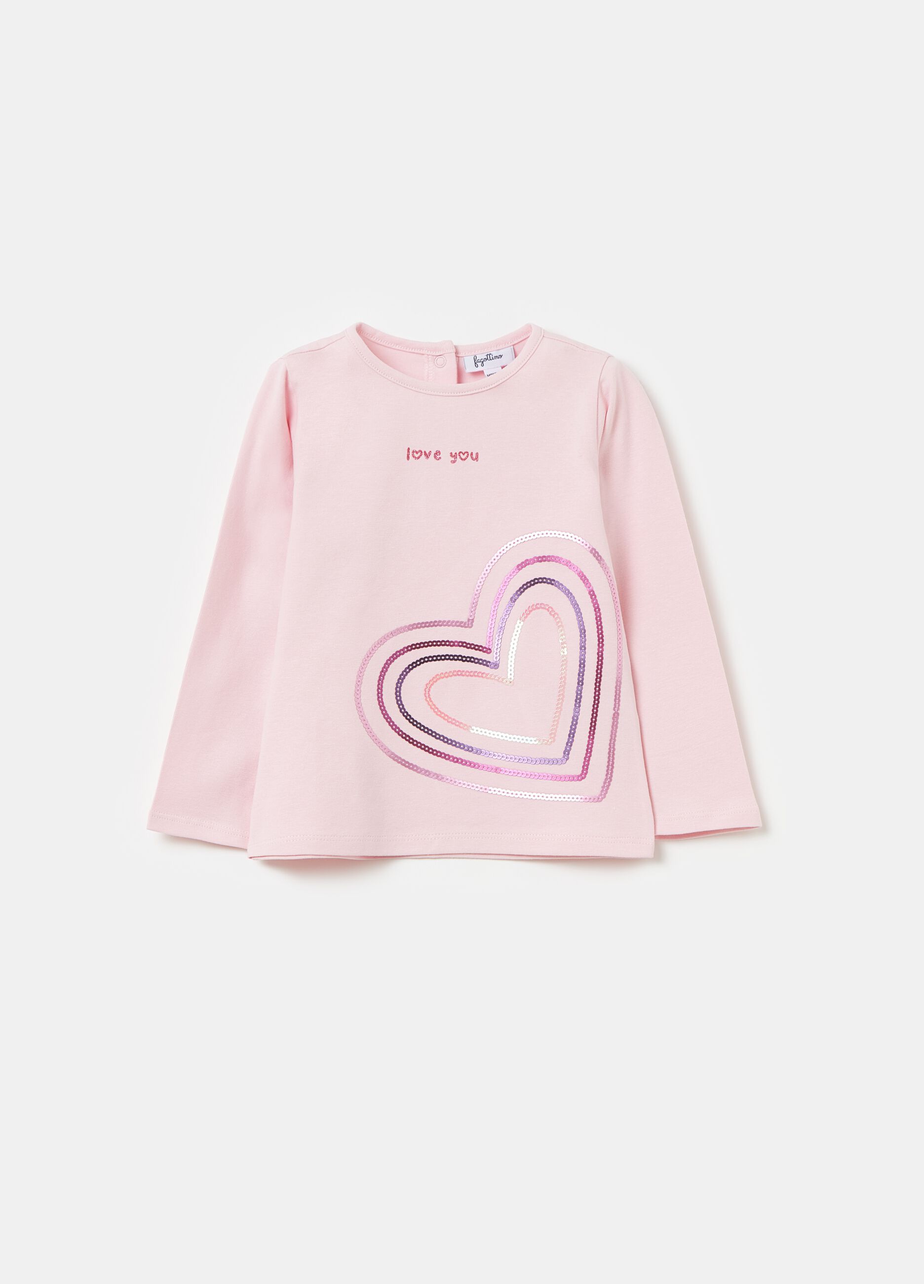 Long-sleeved T-shirt with sequins