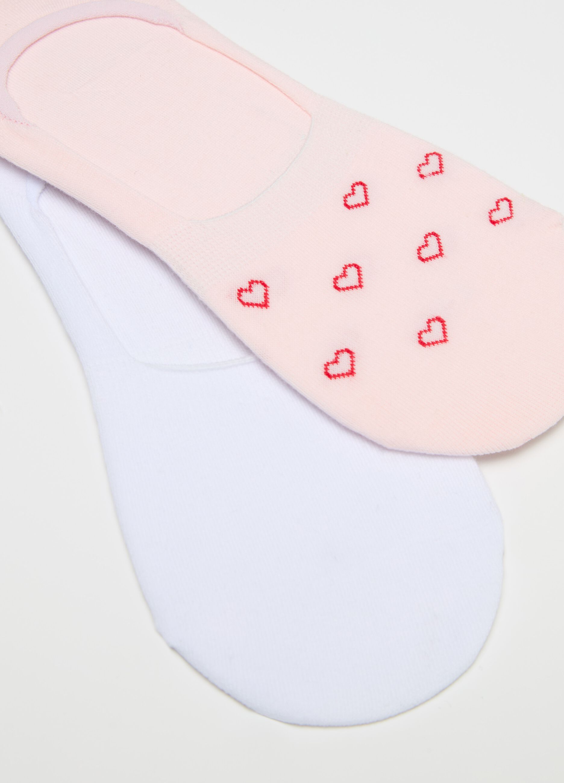 Two-pair pack white and pink shoe liners