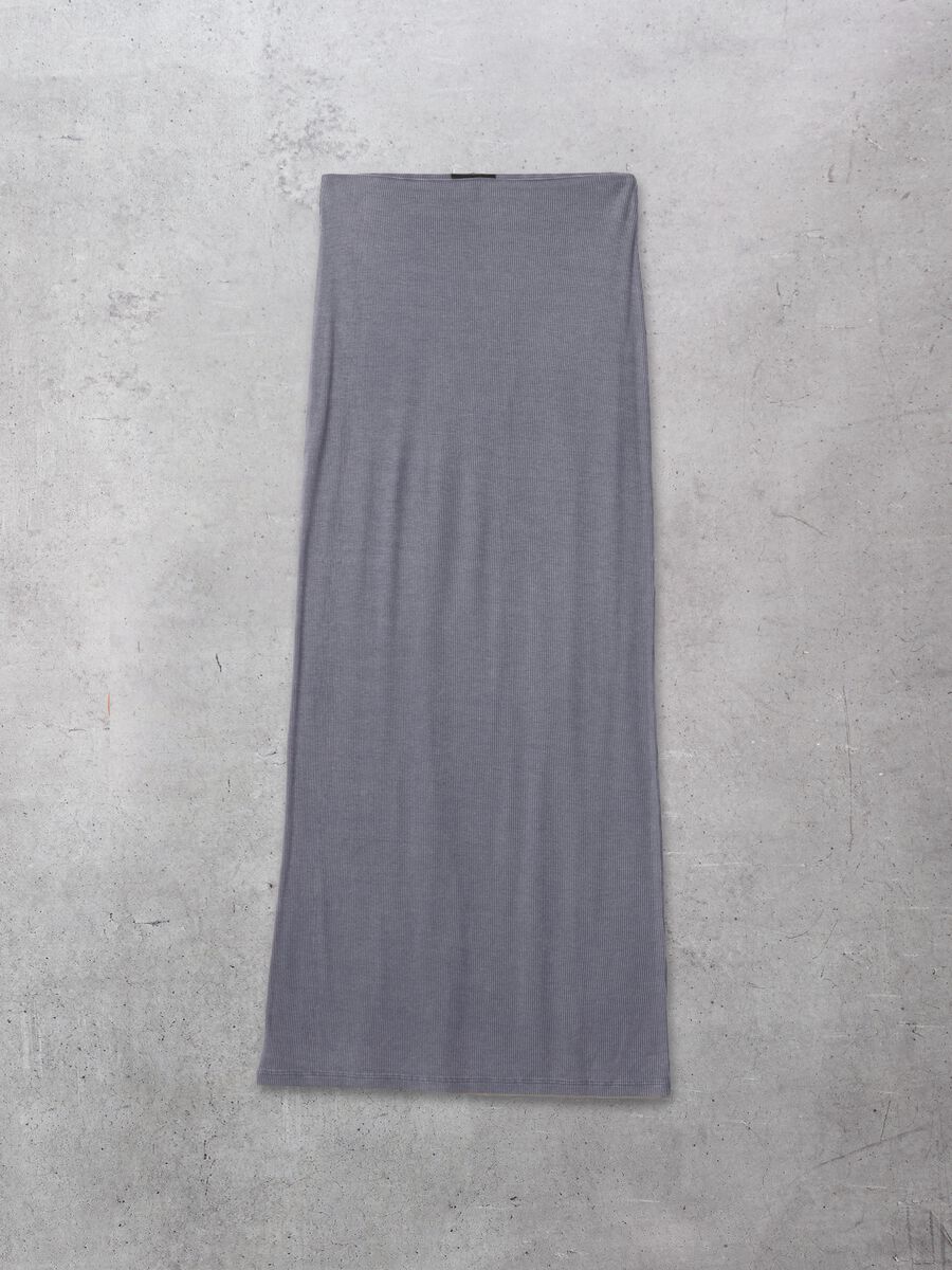 Ribbed Long Skirt Vintage Grey_5