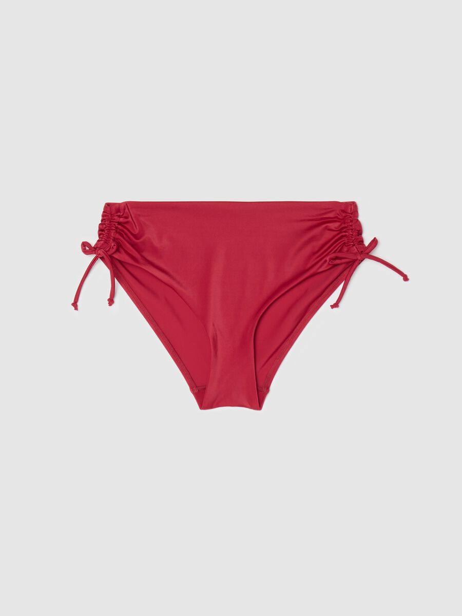 Red bikini briefs with gathering_4