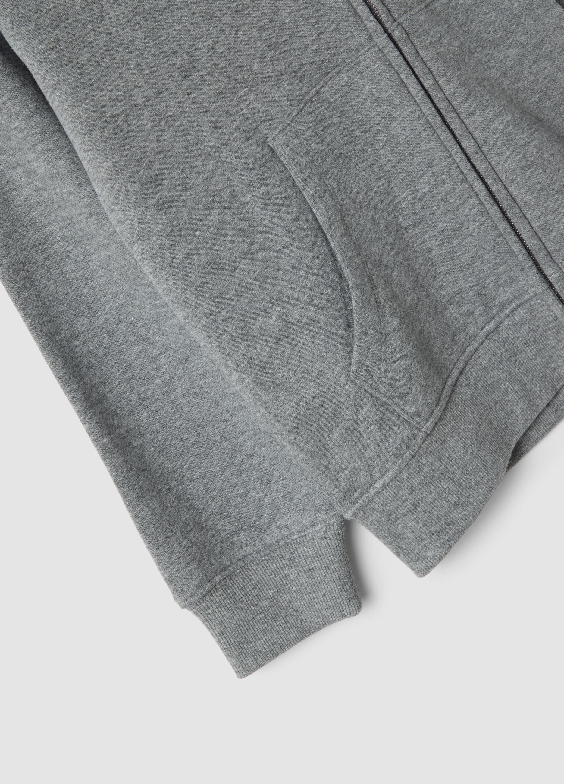 Grey marl sweatshirt in pure organic cotton with crew neck