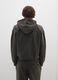Black cotton blend hoodie with zip_2