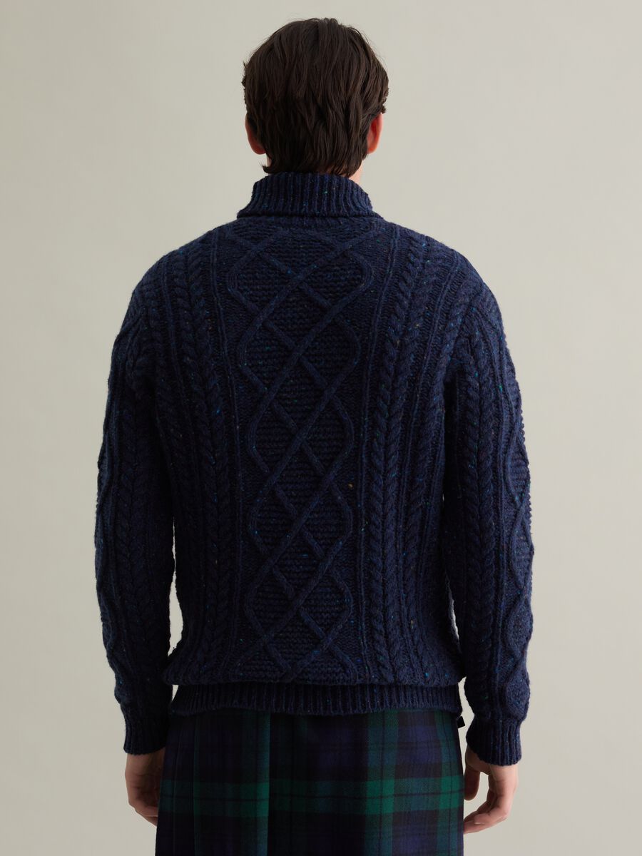 Cable-knit mélange pullover with high neck_3
