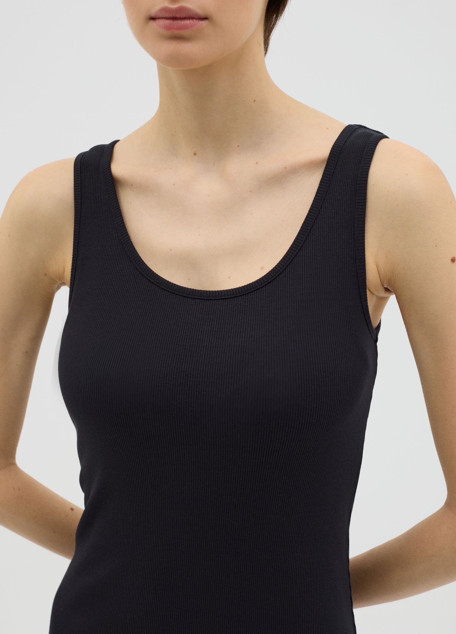 Abito tubino da donna in cotone elasticizzato nero fitted