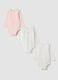 3-pack organic cotton bodysuits with print and crew neck for baby girl_0