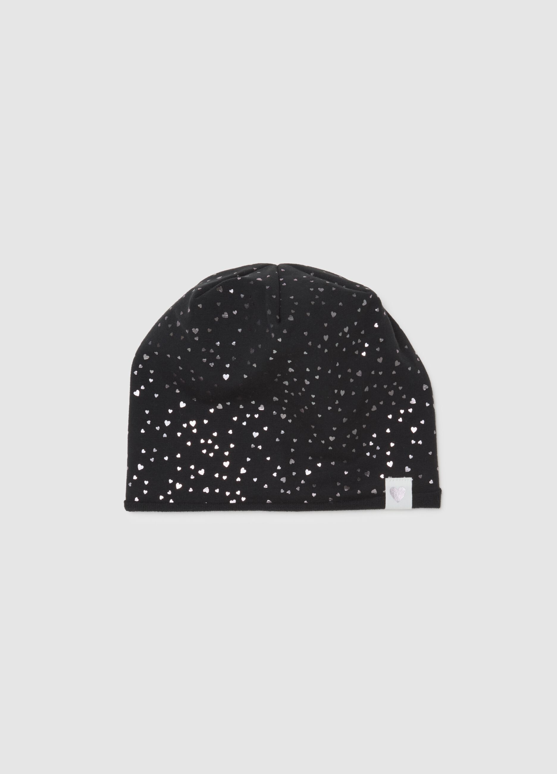 Stretch Black Cotton Hat for Girls