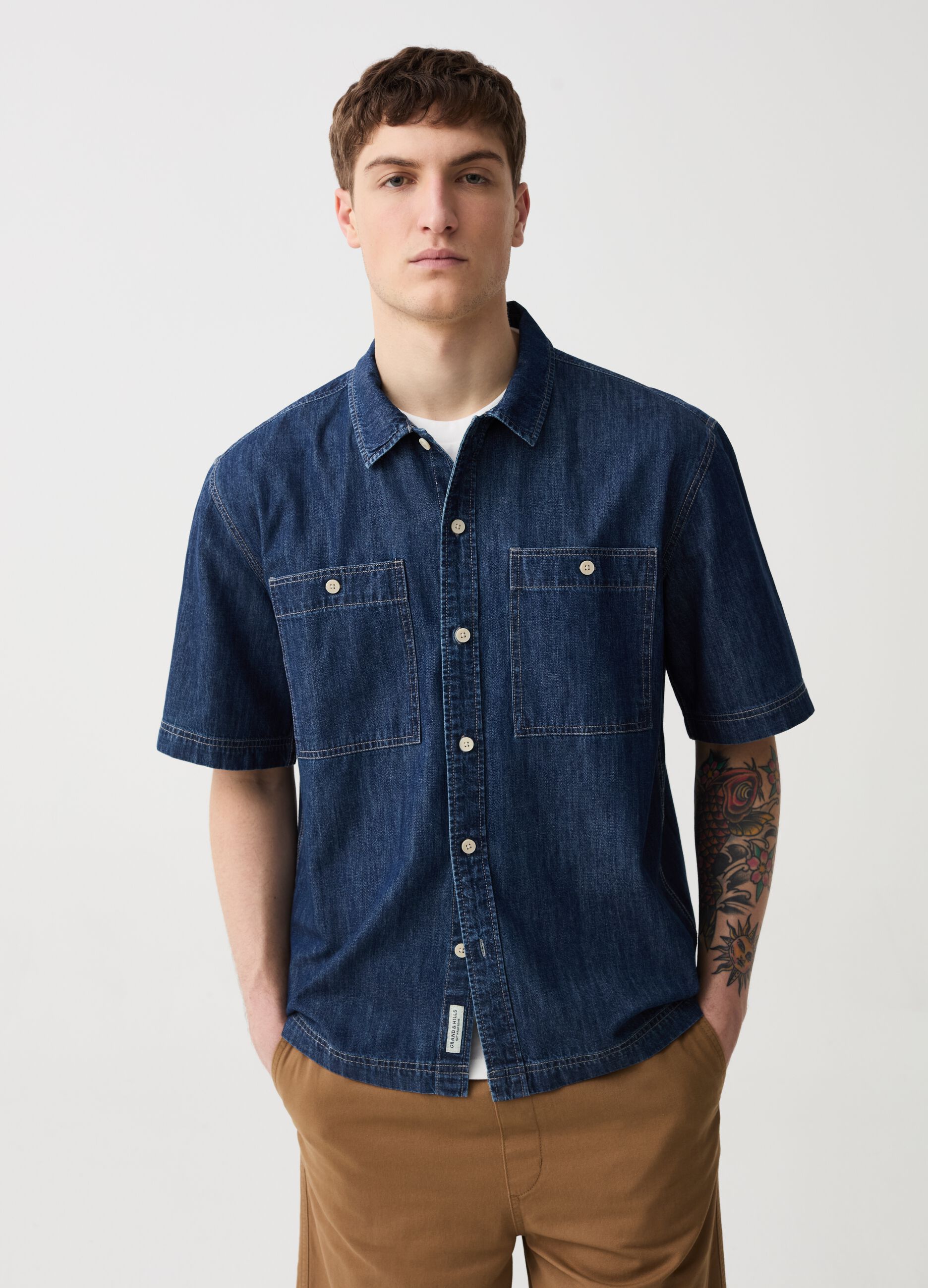 Ovs Camicia a maniche corte in denim