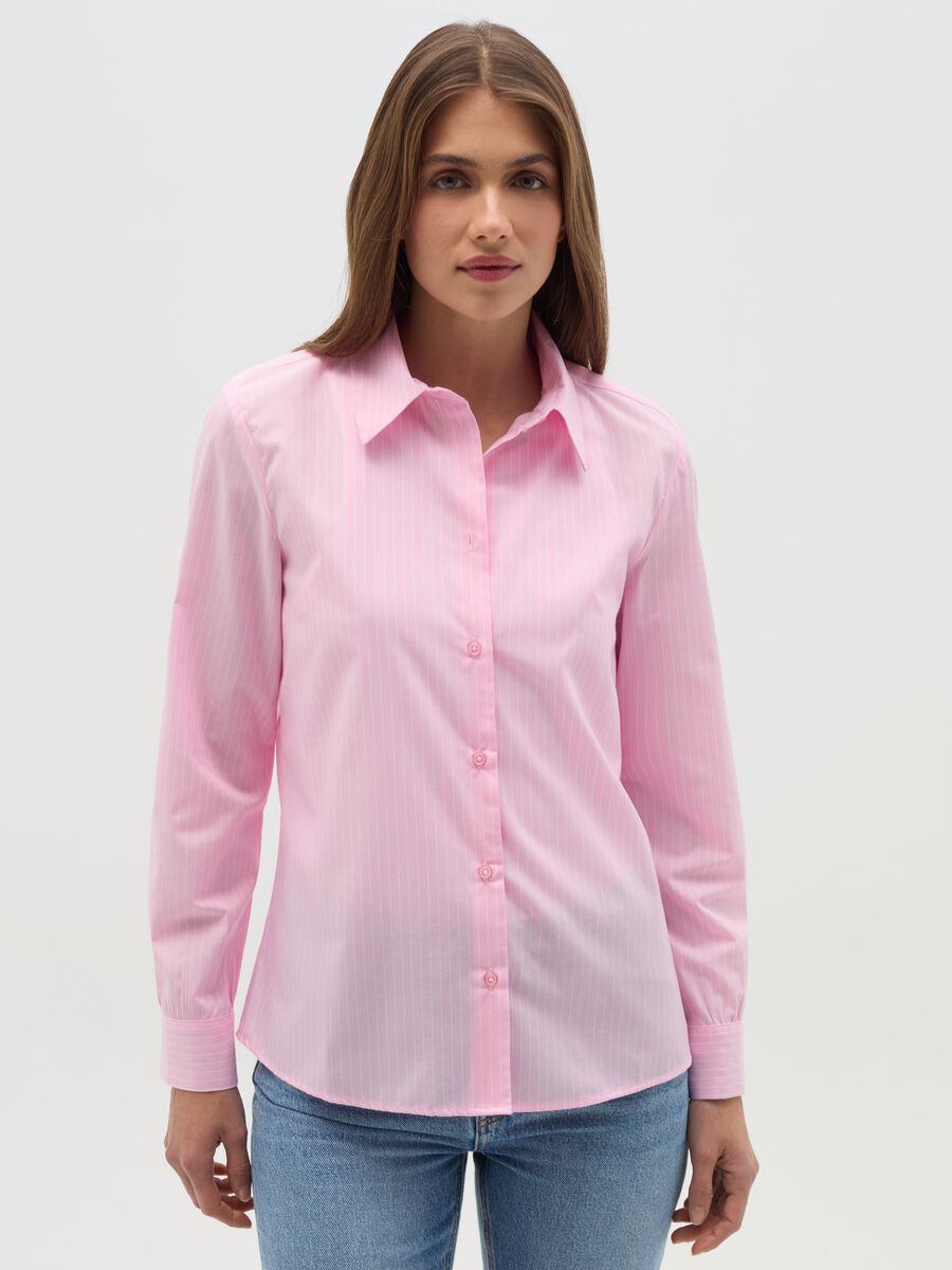 Curvy shirt in cotton blend_0