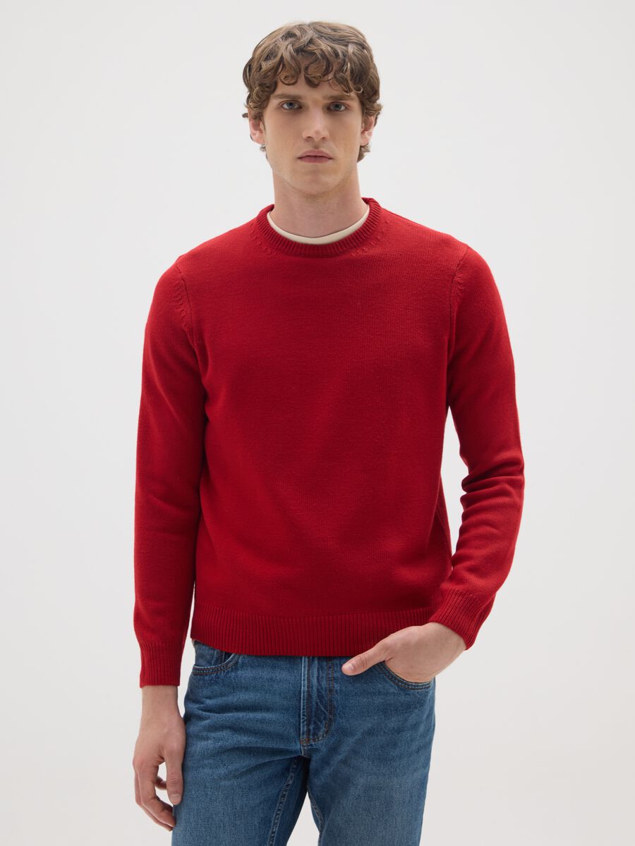 Maglione rosso regular fit_0