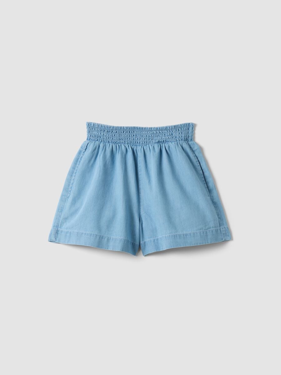 Shorts denim azzurri in puro cotone da ragazza regular fit_3