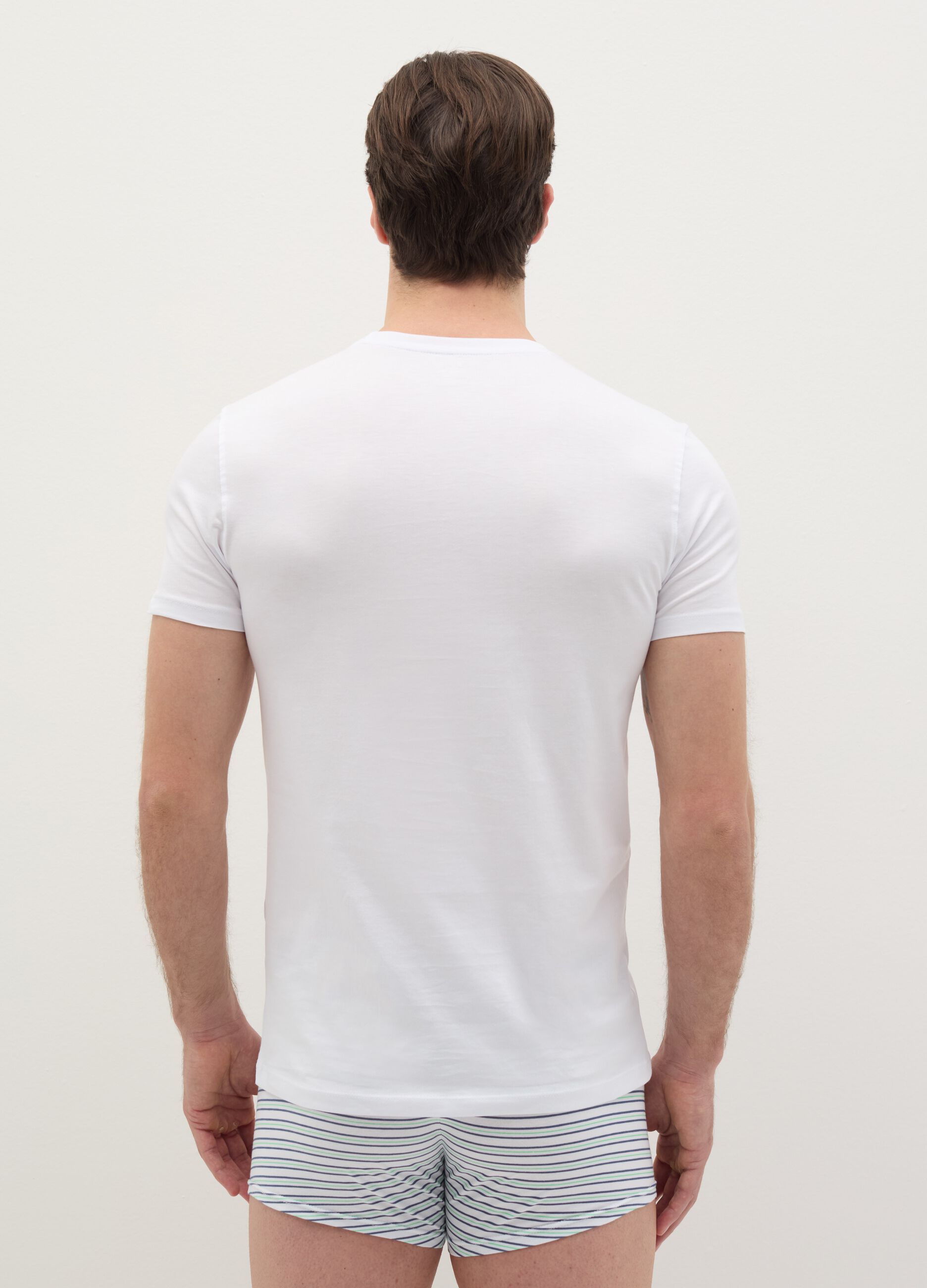 Two-pack undershirts with round neck