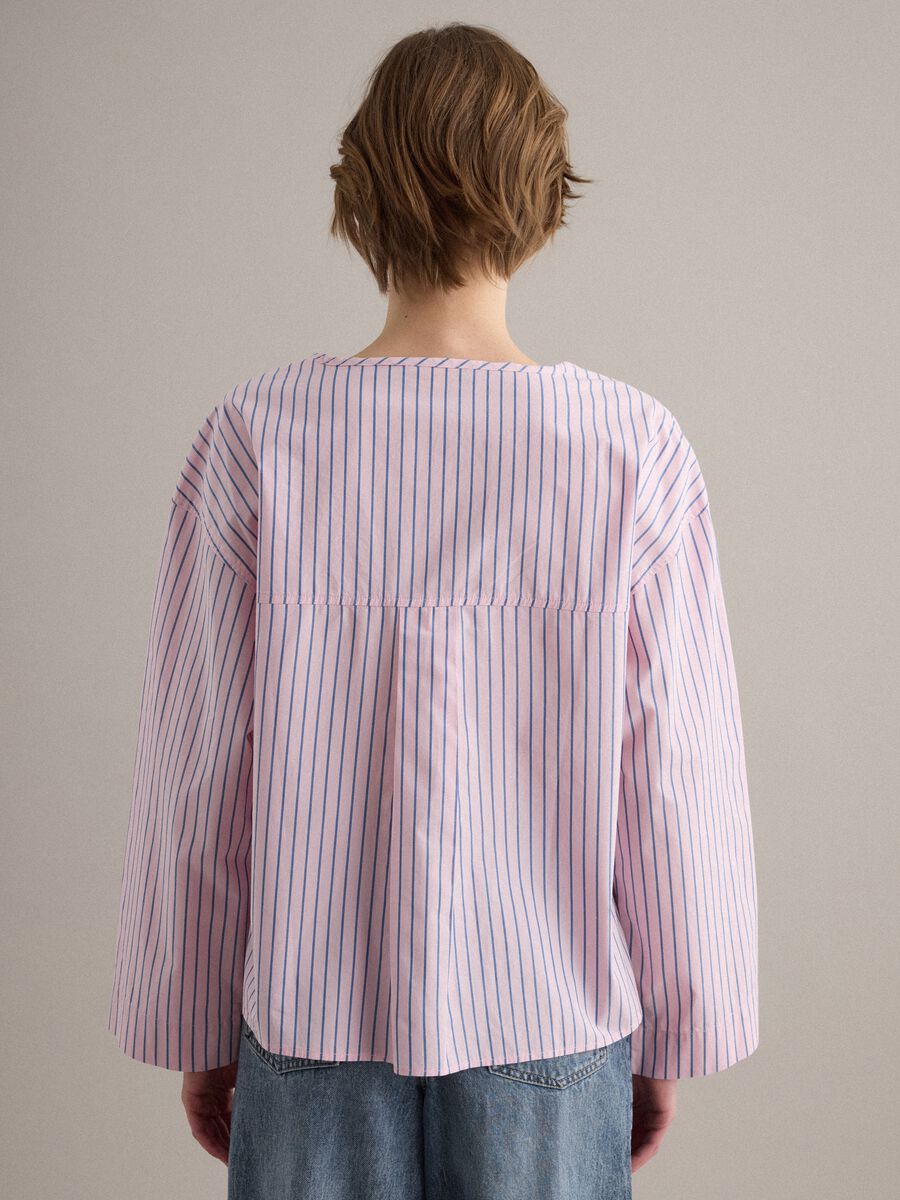 Regular-fit multicolour striped pure cotton shirt with chest pocket_3
