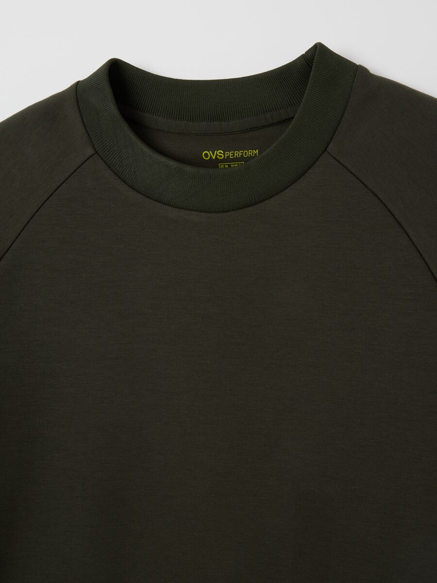 Green Cotton Blend Sweatshirt with Front Pocket_6