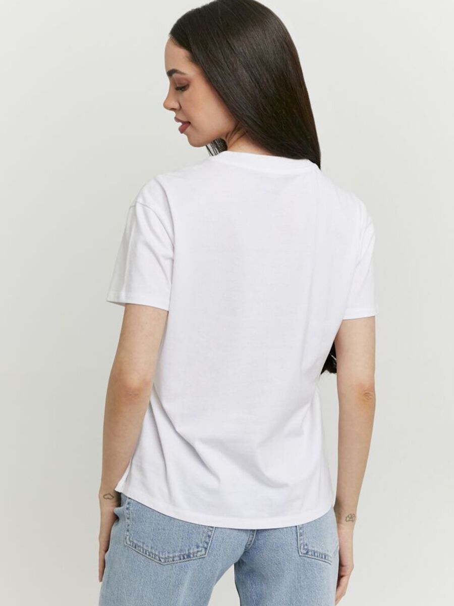 White pure cotton T-shirt with &ldquo;Tally Team&rdquo; print, regular fit_2