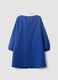 Blue girls&rsquo; school apron with rainbow embroidery_1
