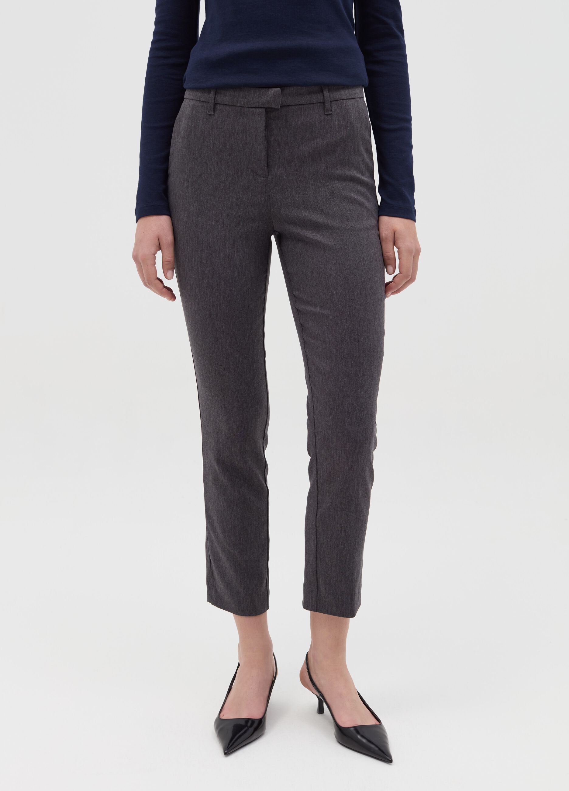 Slim-fit ankle-length chinos