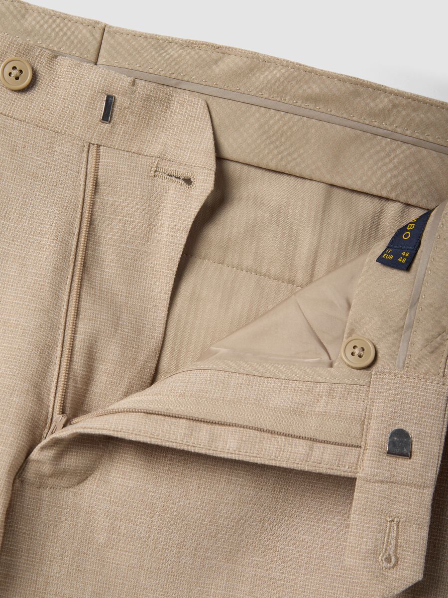 Beige Slim Fit Trousers_5