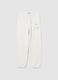 Girls' white pure cotton jogger trousers regular fit_3