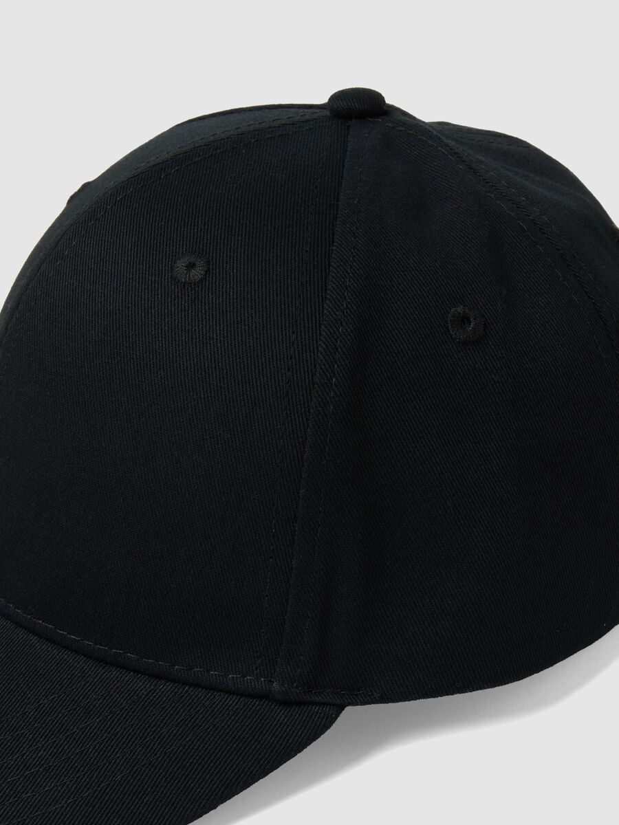 Cappello da baseball in puro cotone nero con chiusura regolabile_1