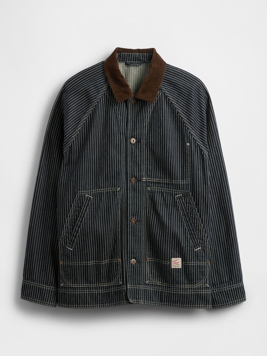 Brown Striped Cotton Jacket_4