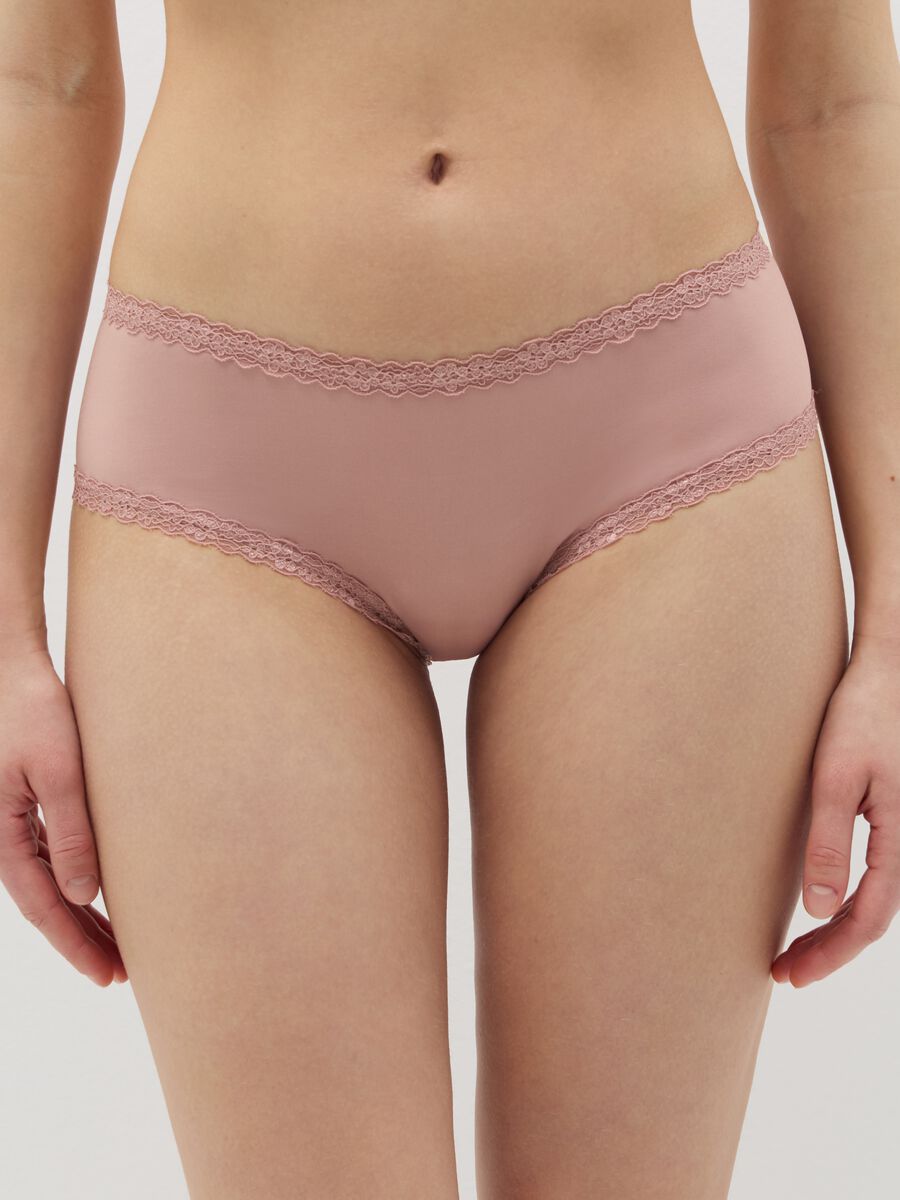 Culotte in microfibra con pizzo_1