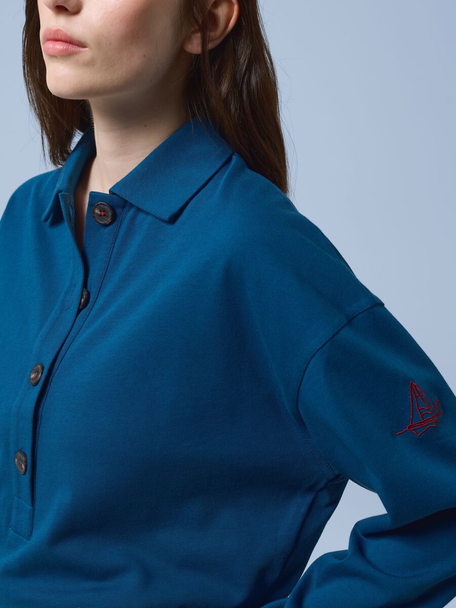 Polo a maniche lunghe ALTAVIA SAILING blu in puro cotone_3
