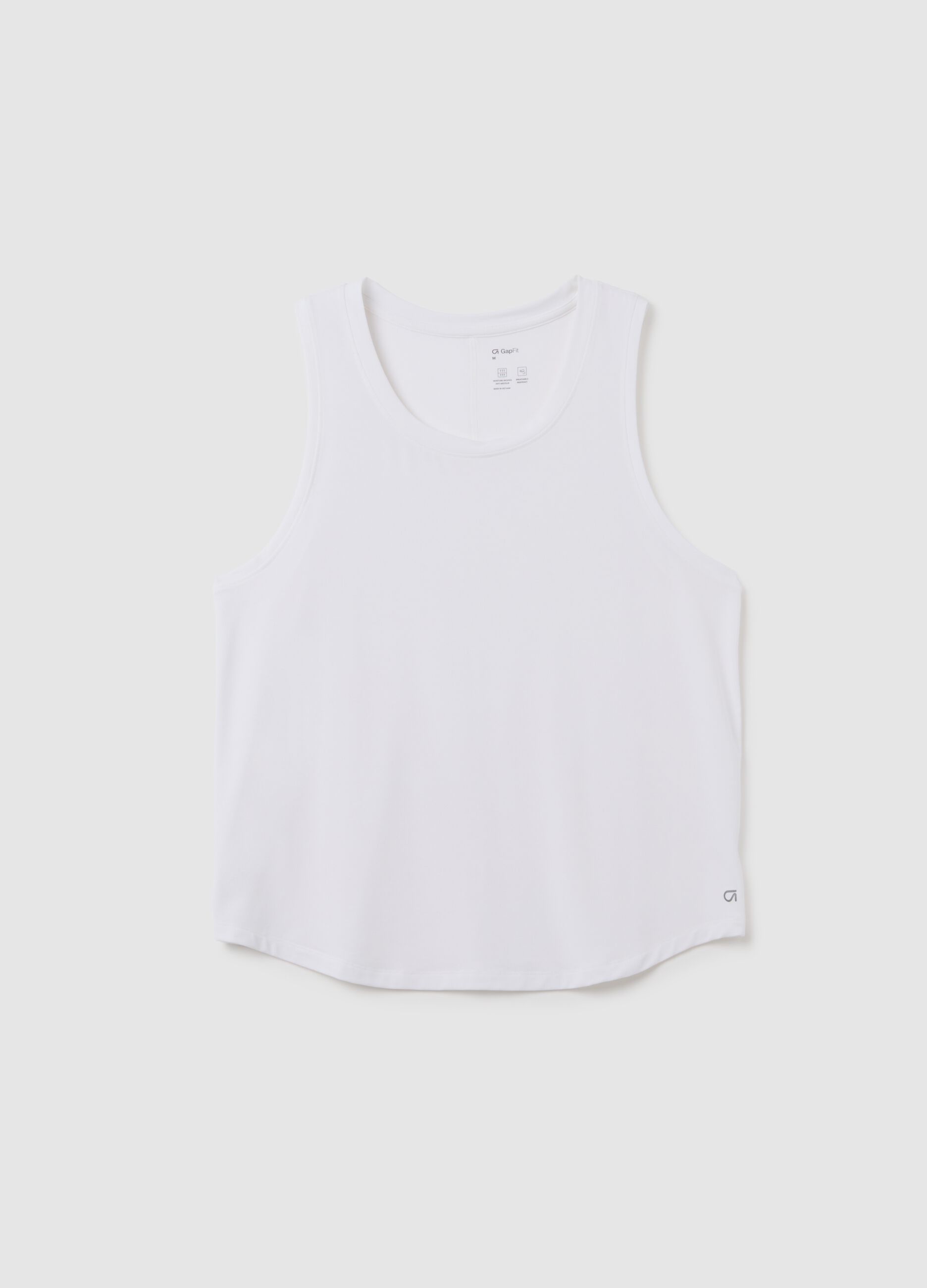 Stretch tank top with round neck