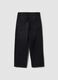 Jeans neri wide leg in misto cotone e viscosa per bambino_1