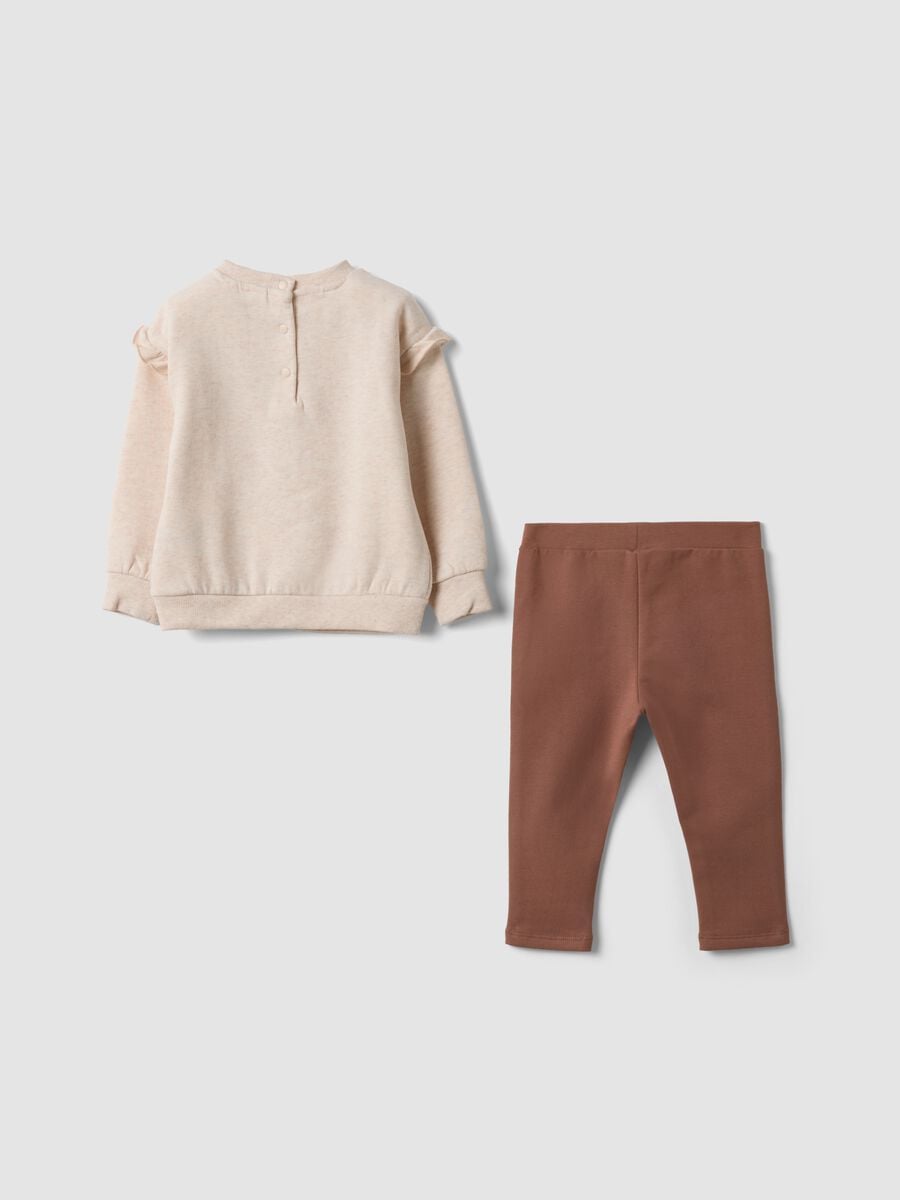 Completo jogging rosa in misto cotone organico con stampa Gli Aristogatti_1