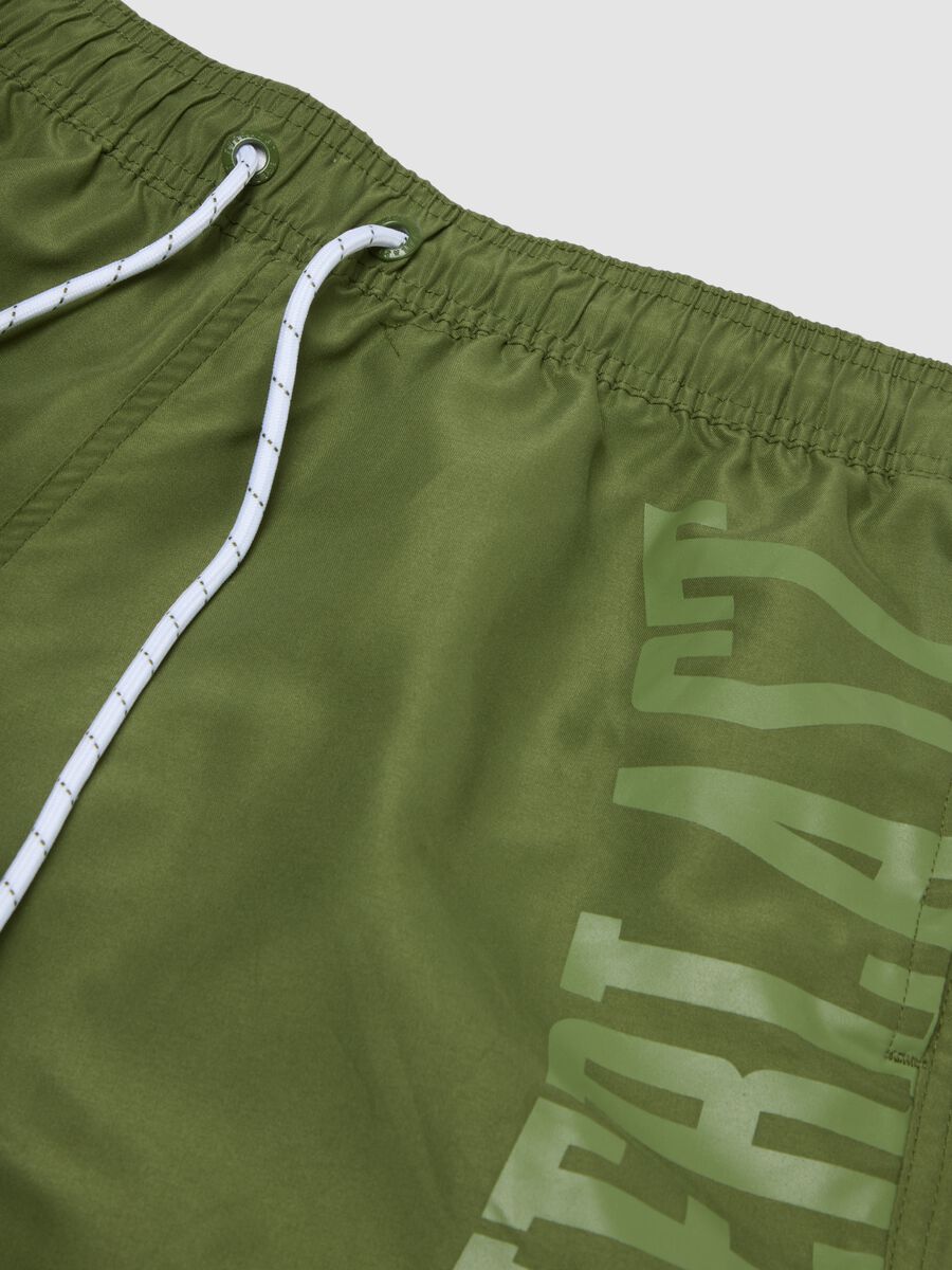 Green swim shorts with contrast drawstring_1