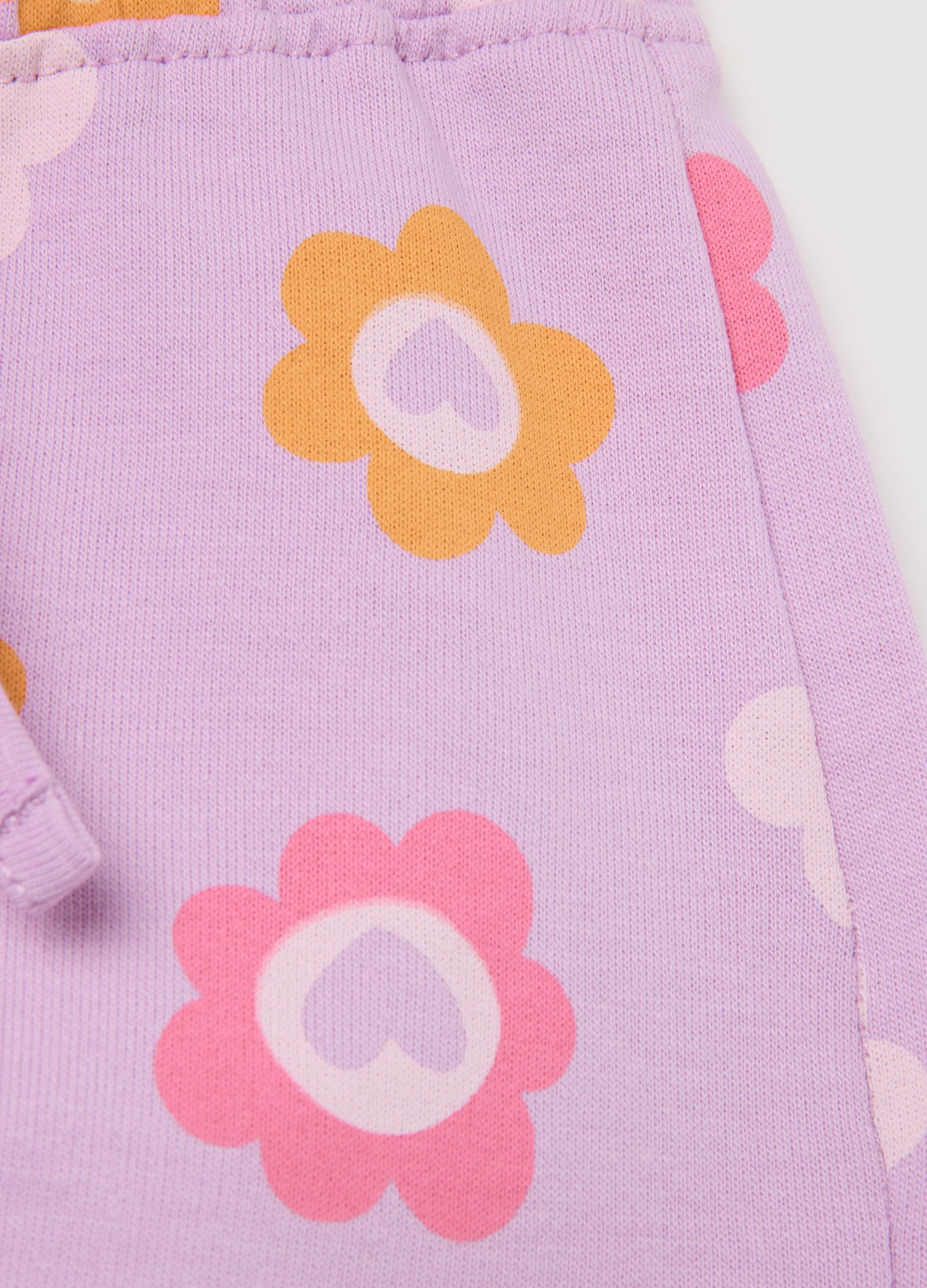Shorts da bambina in puro cotone multicolor regular fit con coulisse