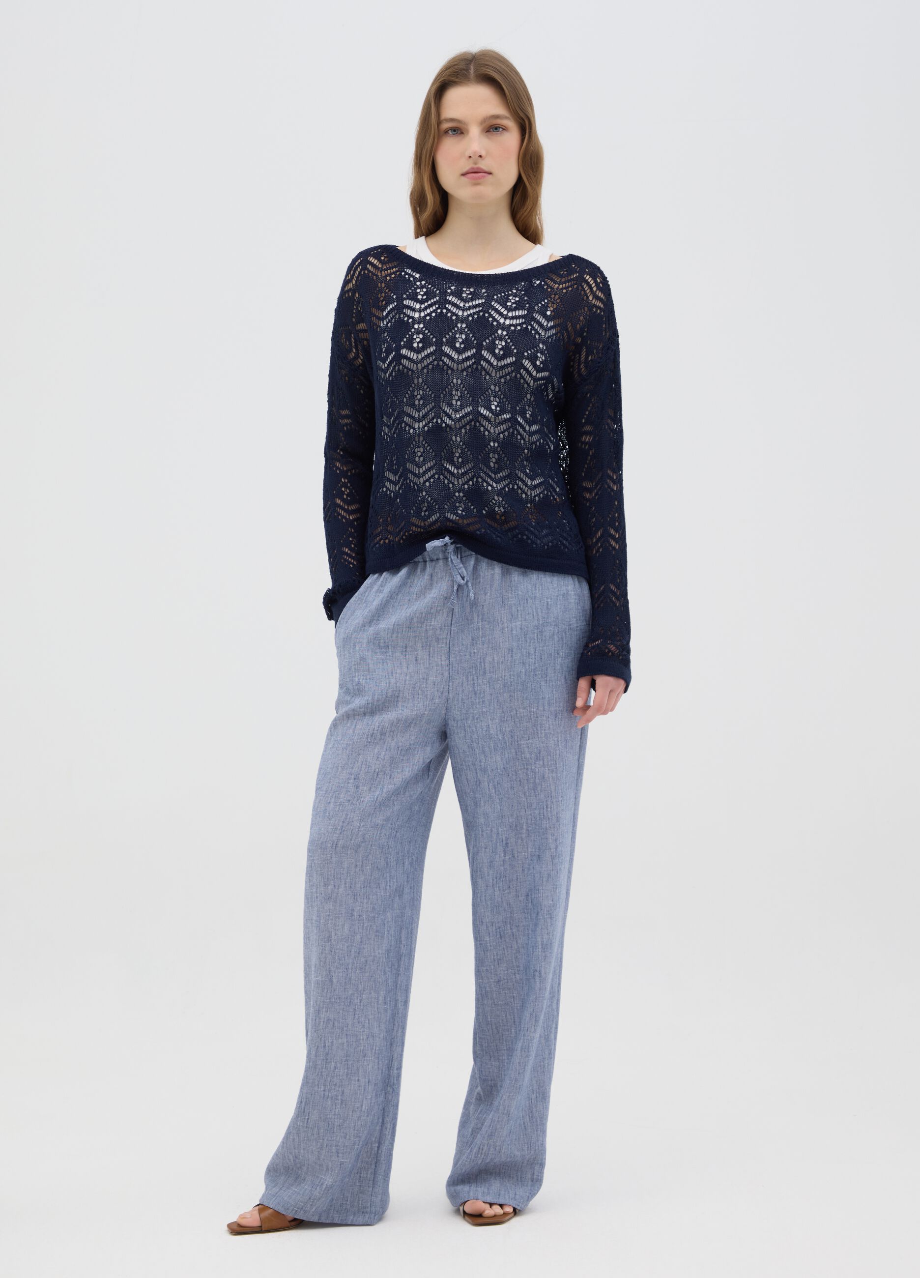 Women's Blue Regular Fit Jumper