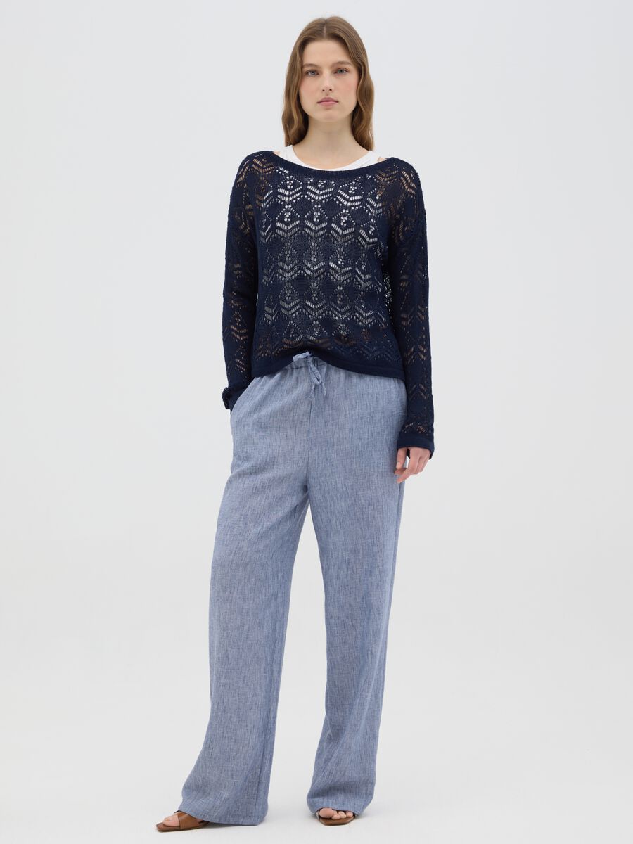 Women's Blue Regular Fit Jumper_1