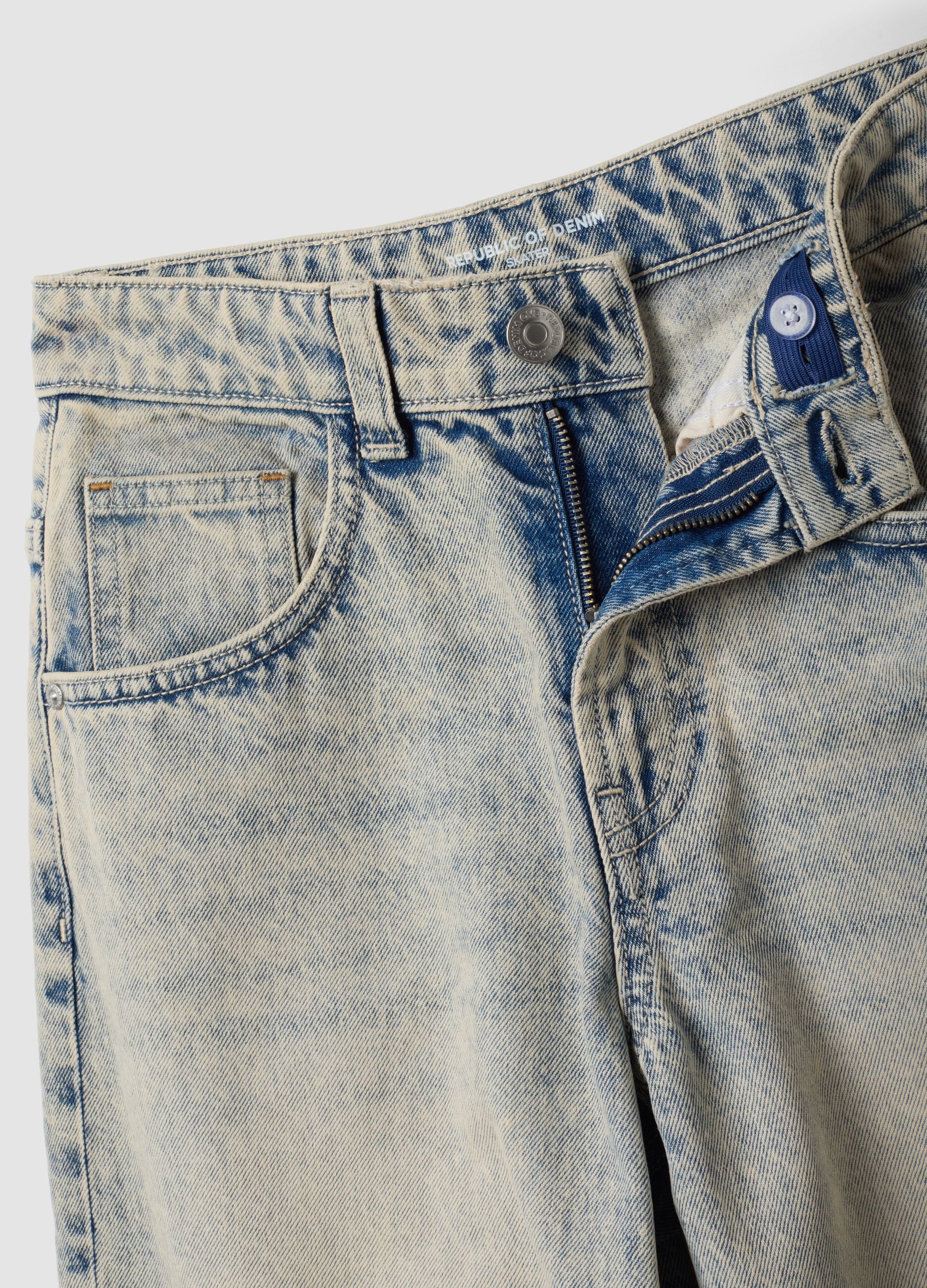 Light-wash pure cotton skater-fit denim jeans for boys