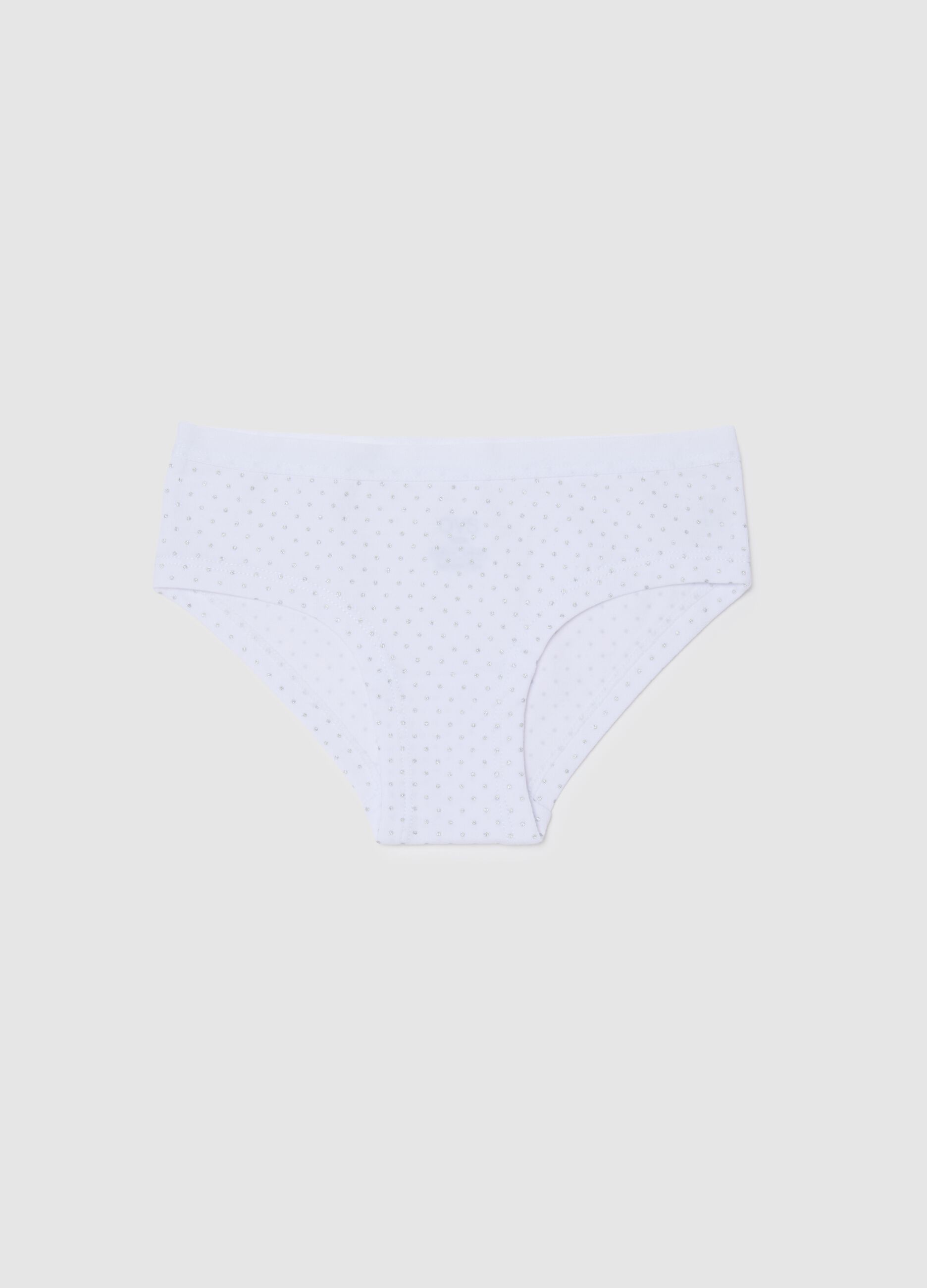 Girls' Stretch Cotton White Briefs