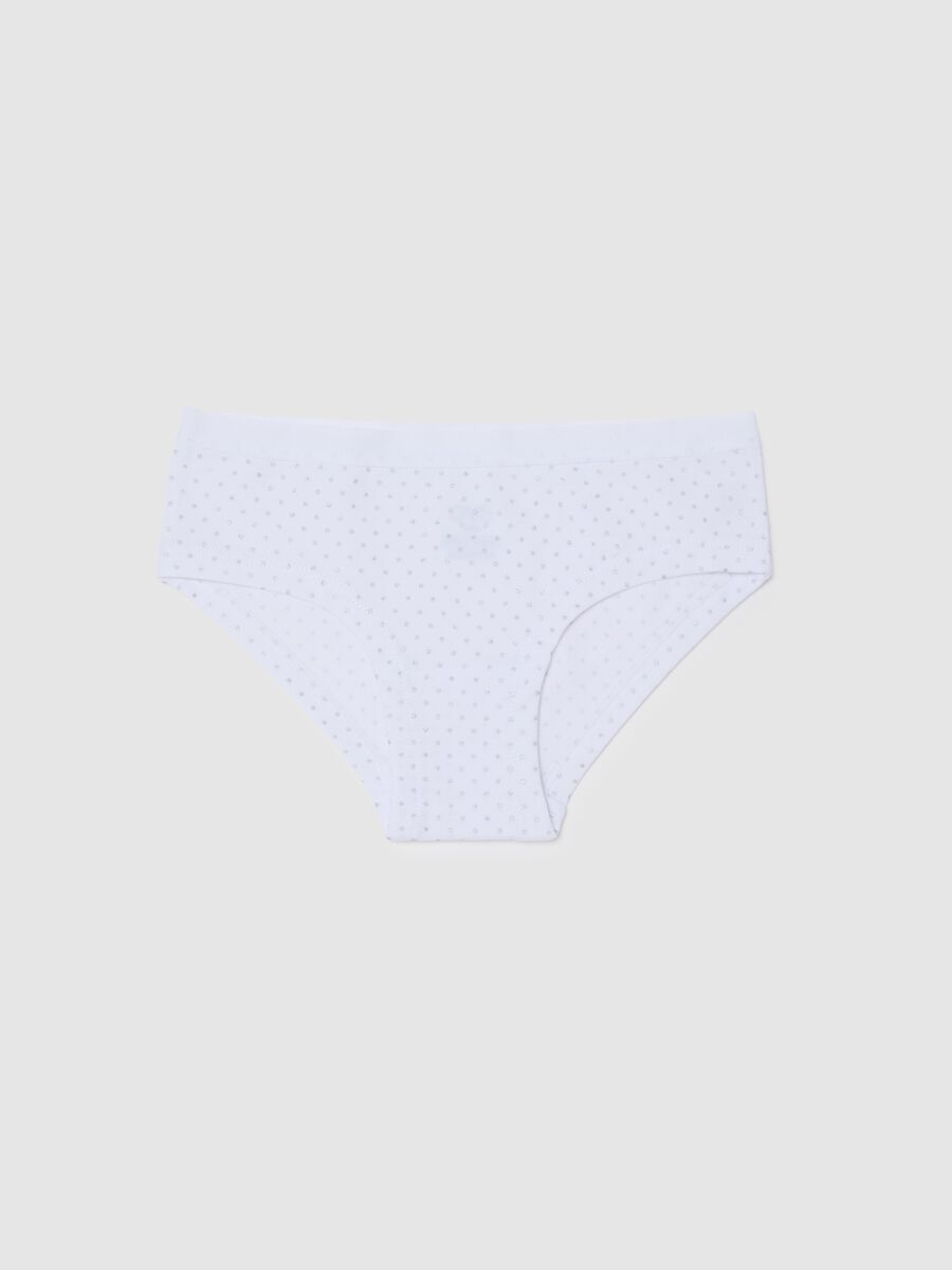 Girls' Stretch Cotton White Briefs_0