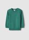 Green pure cotton crewneck sweater for children in regular fit_0