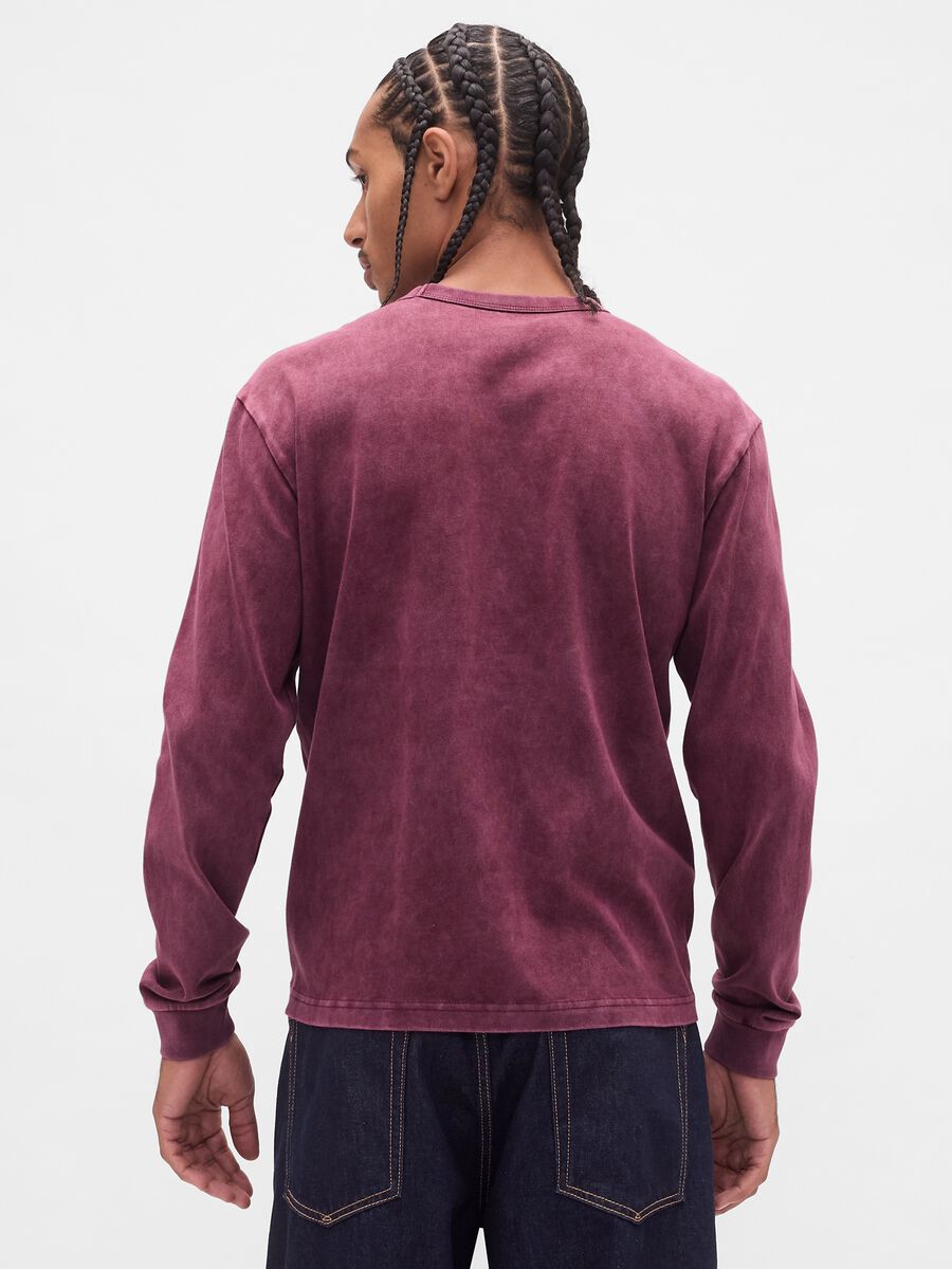 Long sleeve purple cotton top_1