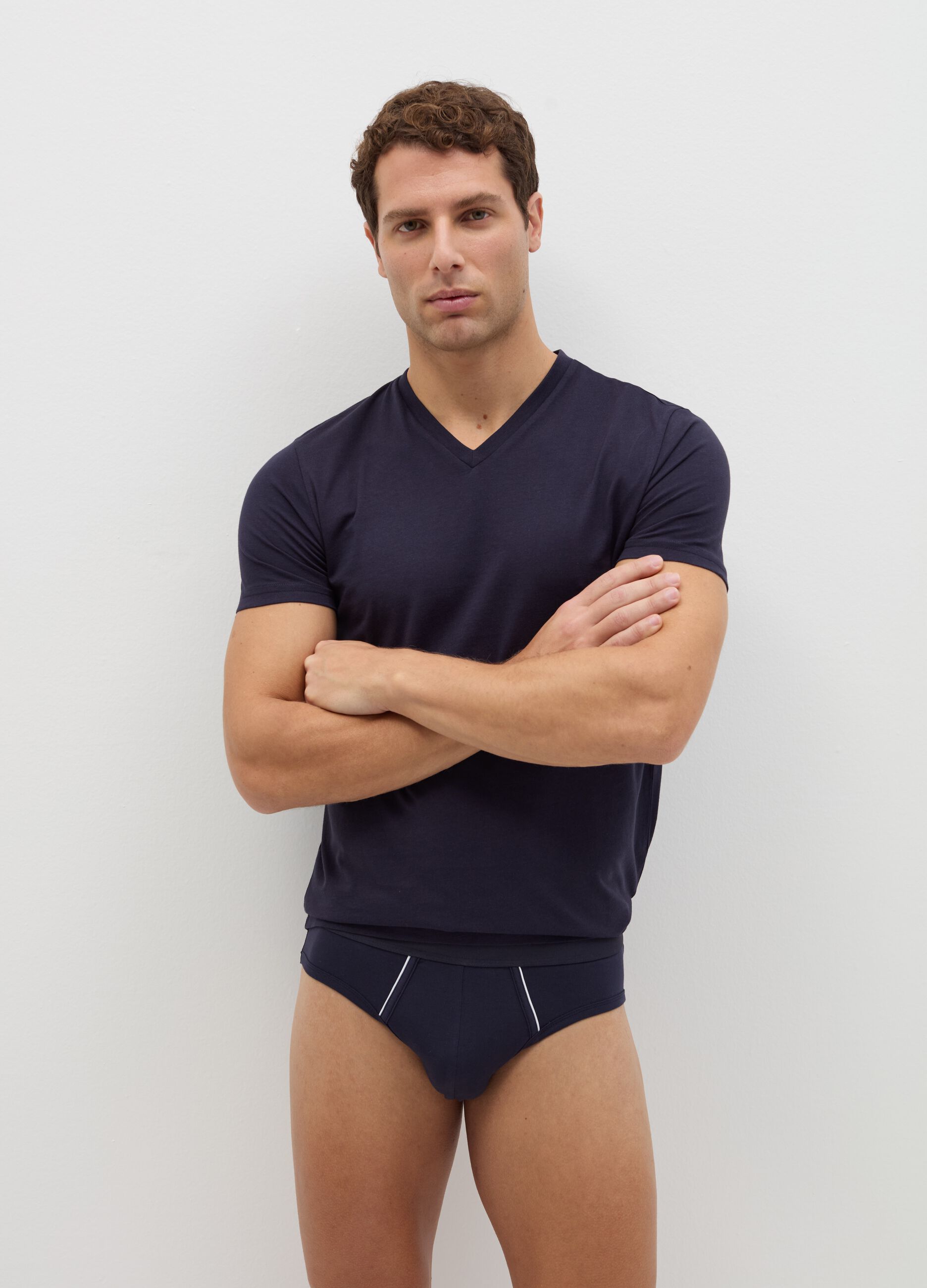 Two-pack briefs in Supima cotton with contrasting piping