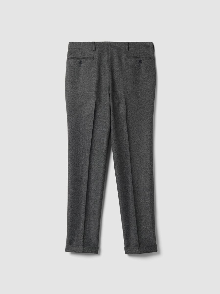 Pantaloni formali grigi in viscosa elasticizzata slim fit_2
