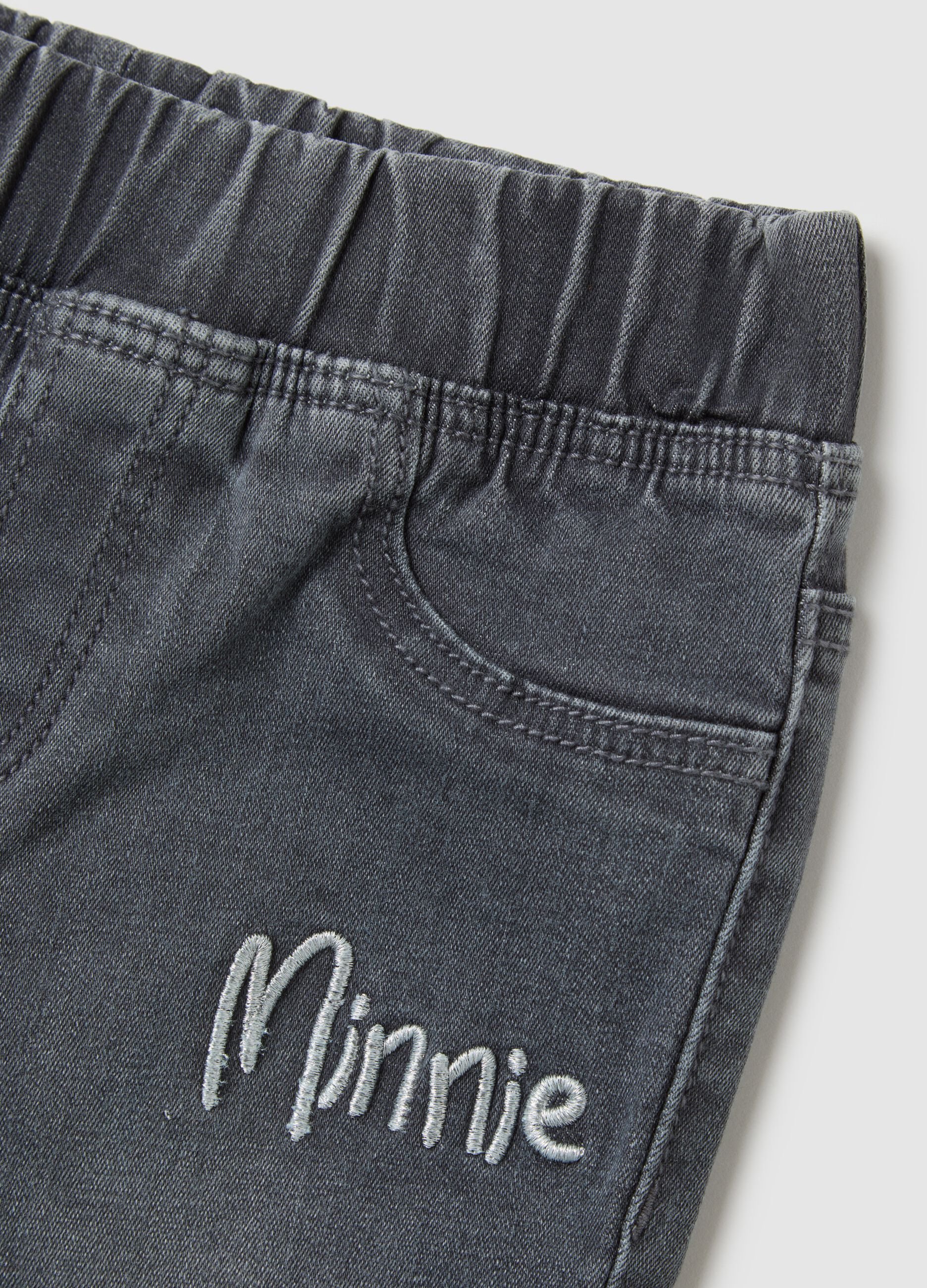 Girls' Grey Flare Cotton Blend Jeggings