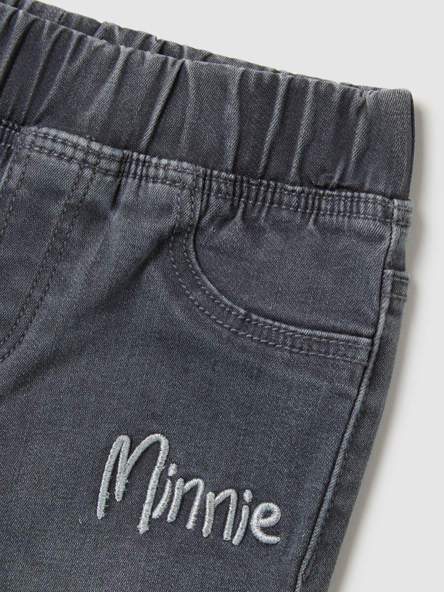 Jeggings da bambina in misto cotone grigio flare_2