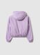 Purple padded regular fit jacket with hood for girls_4