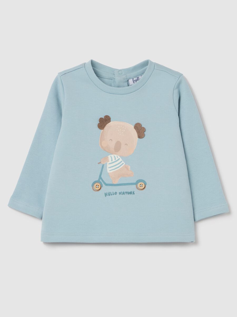 Long-sleeved cotton T-shirt with koala print_0