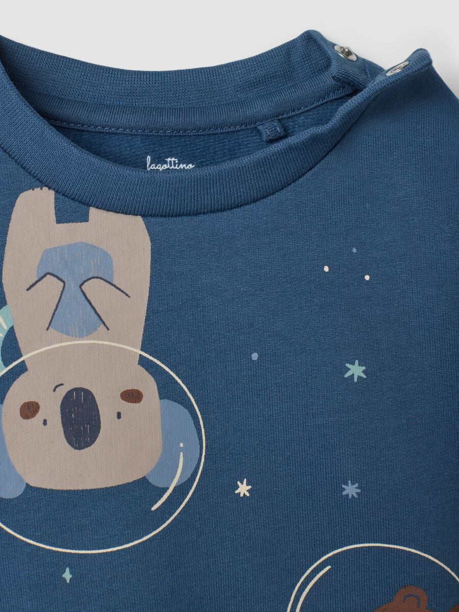 Ocean blue pure organic cotton crew-neck pyjamas_2