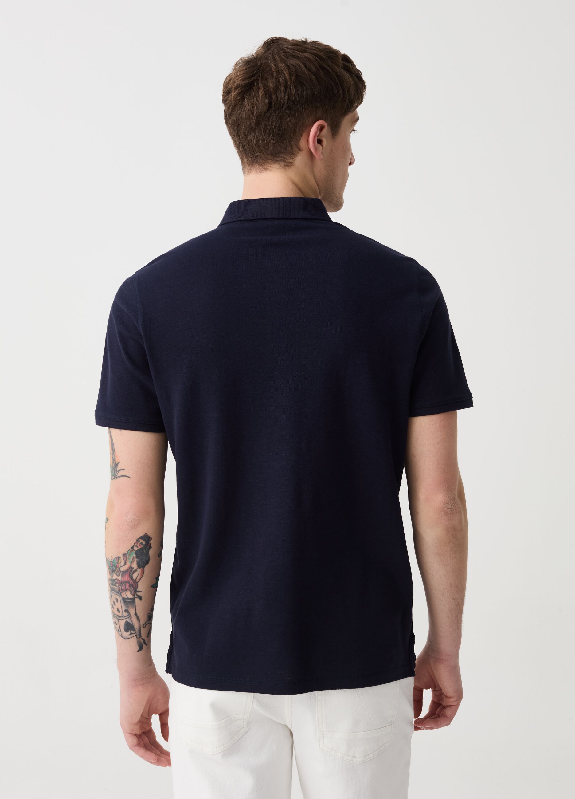 Solid colour piquet polo shirt