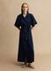Long blue pure cotton maxi dress_1